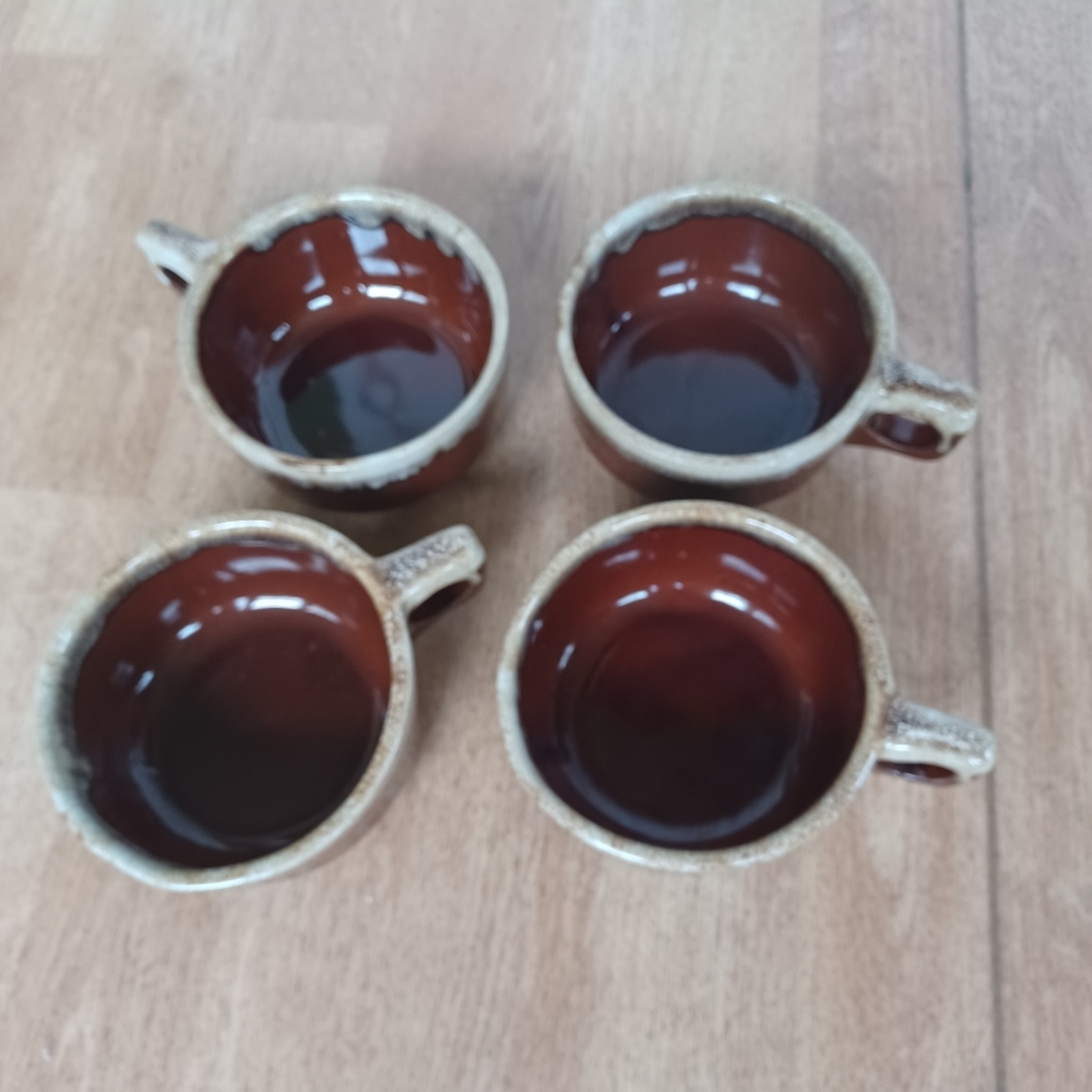 Pottery Western Stoneware soup mugs bowls vintage drip ware - Picture 3 of 5